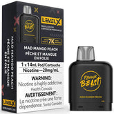 Vape pod packaging with 'Flavour Beast' and 'Level X' branding on a white backgroundLevel X Pod - Flavour Beast: Mad Mango Peach (14mL)